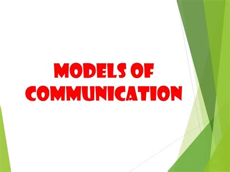 Ppt Models Of Communication Powerpoint Presentation Free Download