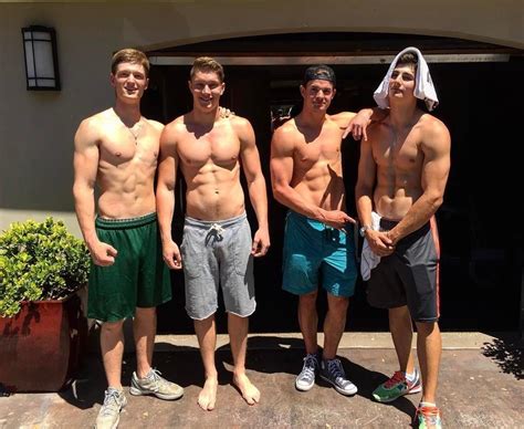 Sexy Shirtless American College Frat Muscle Jocks