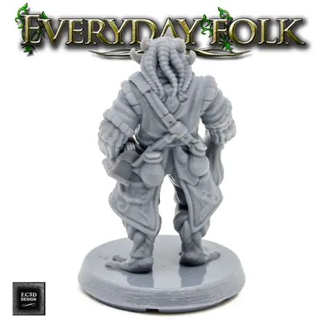 Male Dragonborn Merchant Everyday Folk 3D Print Resin Simtasia