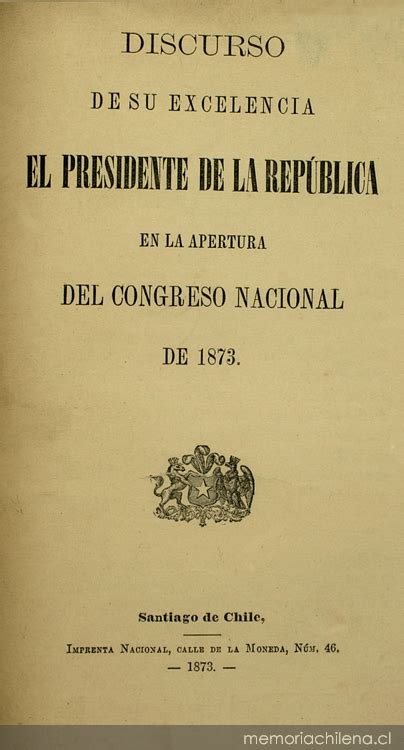 Discurso De Su Excelencia El Presidente De La República En La Apertura