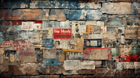 Premium AI Image | Newspaper collage background banner panorama abstract