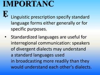 Prescriptive linguistics presentation | PPTX | Science 