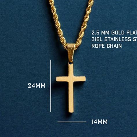 Cross Necklace for Men Men's Gold Cross Necklace - Etsy