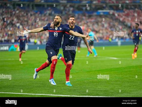 June 3, 2022: Karim Benzema celebrates scoring their first goal during France against Denmark ...