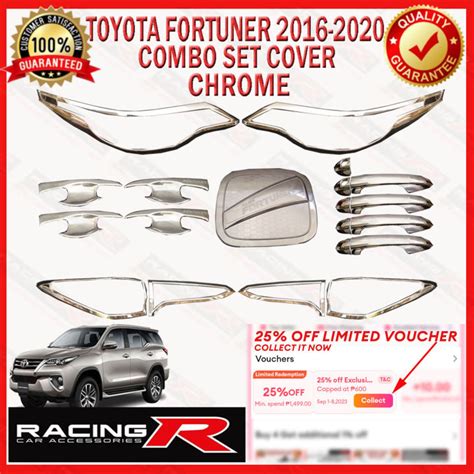 Toyota Fortuner G X To Combo Set Chrome Garnish Cover