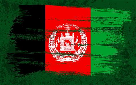 Flag Of Afghanistan Grunge Flags Asian Countries National Symbols