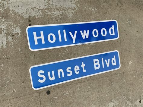 Original Sunset Blvd Street Sign At 1stdibs