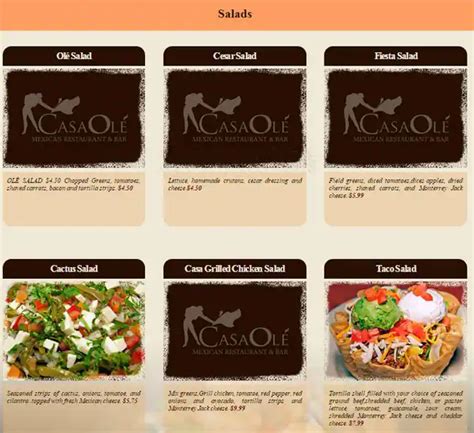 Menu at Casa Ole restaurant, Waukesha