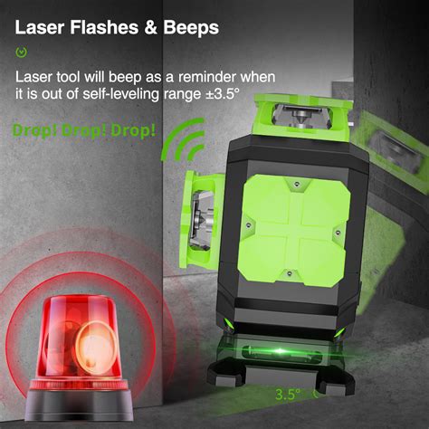 Huepar S04CG-L 16 lines 4D Cross Laser Level 4*360 Self-leveling Green ...
