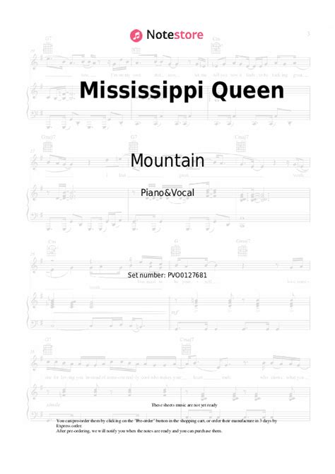 Mississippi Queen Piano Sheet Music And Voice Mountain In Note Store