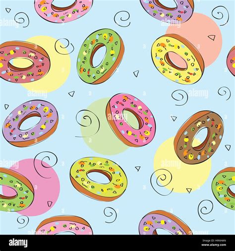 seamless pattern  donuts background vector illustration stock