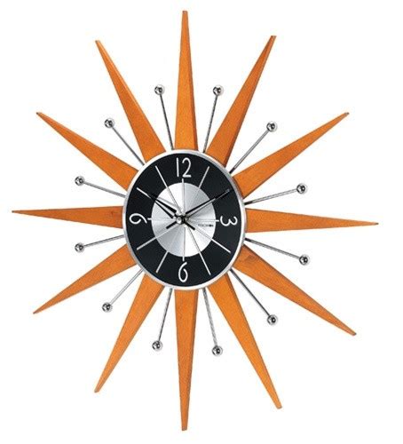 Starburst Wooden Wall Clock