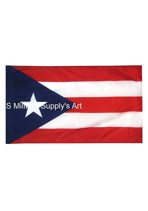 3x5 Ft Nylon Puerto Rico Flag Pole Hem Plain