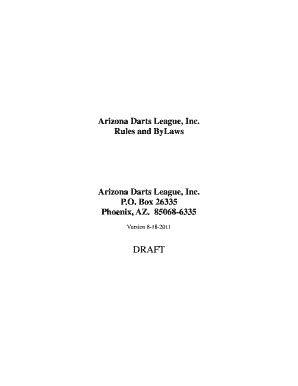 Fillable Online Arizona Darts League Inc Fax Email Print Pdffiller