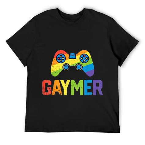 Mens Gaymer Gamer Gay Pride Lgbt T Shirt Lesbian Rainbow Flag Tee T