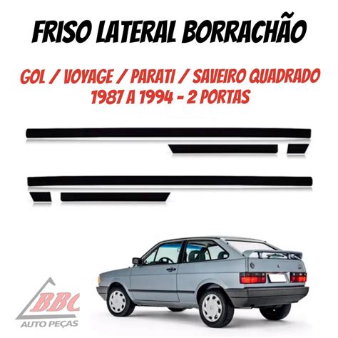 Jogo De Friso Lateral Borrachão Friso Gol e Voyage e Parati e Saveiro