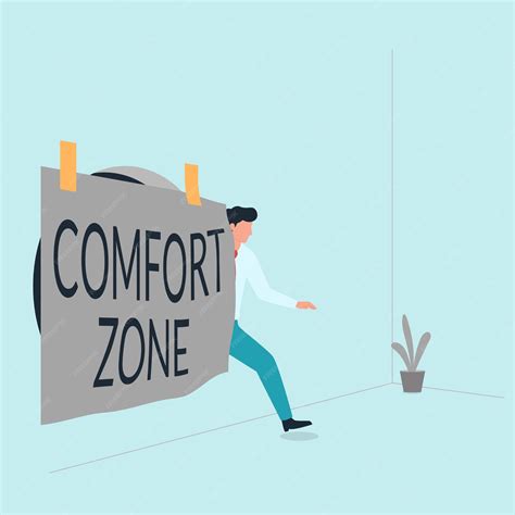 Premium Vector | Man get out from safe with comfort zone banner