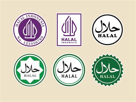 Premium Vector Vector Set Of Halal Food Labels Halal Logo Indonesia