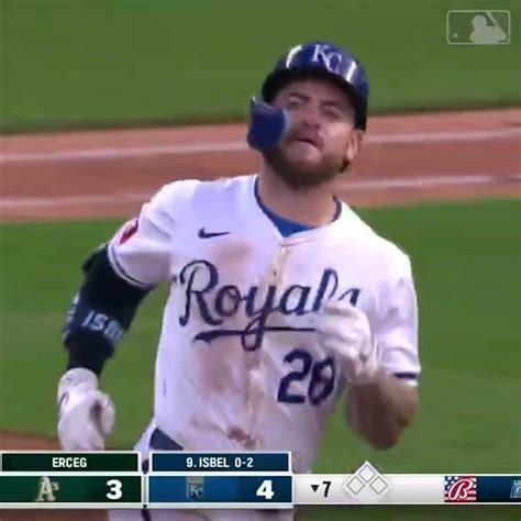 Kyle Isbel S Th Home Run Of The Season Mlb Baseball Royals Youtube