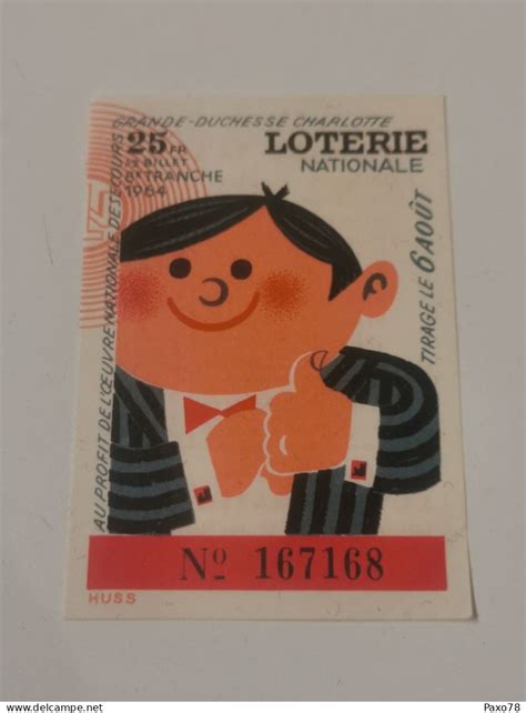 Billetes de Lotería Luxembourg Loterie Nationale 1964