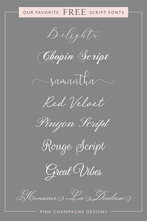 Free Script Fonts — Pink Champagne Designs: Wedding, Event and Brand Design