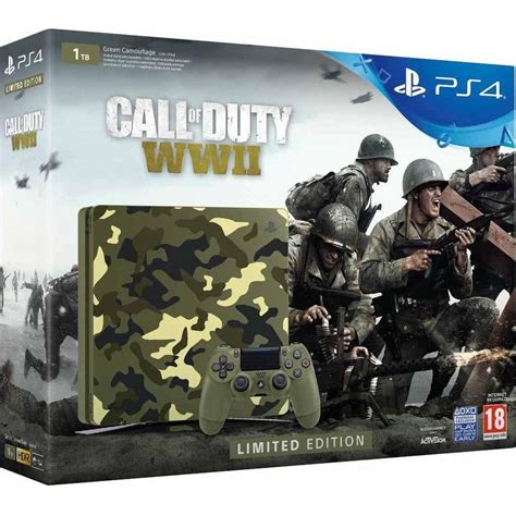 Playstation 4 Slim 1000gb Green Limited Edition Call Of Duty Wwii