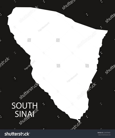 South Sinai Egypt Map Black Inverted Stock Vector Royalty Free