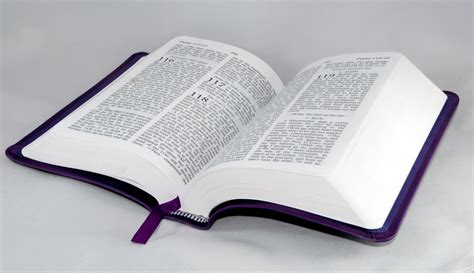 opened Bible with black leather case and purple ribbon bookmark free ... 