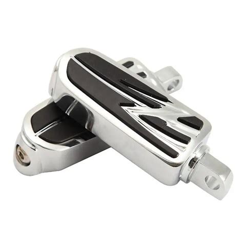 Partol Motorcycle Foot Rests Chrome Black Aluminum Anti Vibration