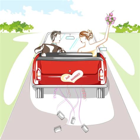 Just Married Car Vector Art Stock Images Depositphotos