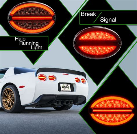 特価c5 Led Halo Tail Lights Assembly For 1997 2004 Chevy C5 Corvette Red