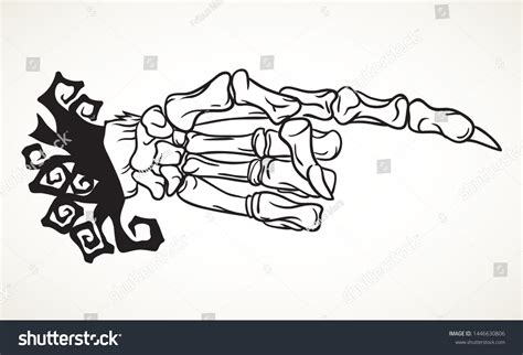 Skeleton Hand Pointing Finger Hand Drawn Stock Vector (Royalty Free ...