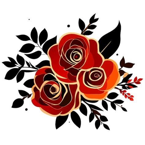 Premium Vector Hand Drawn Rose Silhouette