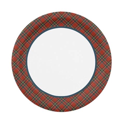 Paper Plates With A Border Of The Royal Stewart Tartan Red Green And