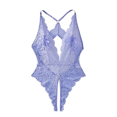 Lingerie For Women Sexy Deep V Neck Floral Lace Bodysuit Piece Lingerie Teddy Lingerie