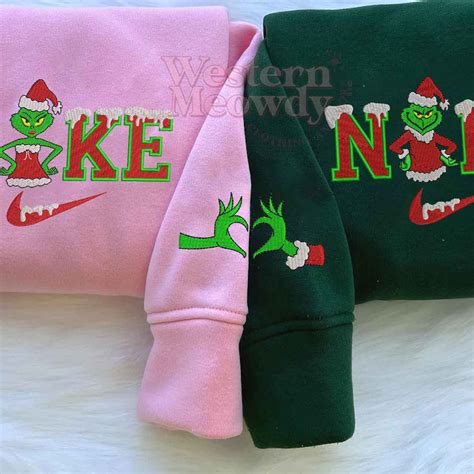 Mrs Grinch And Mr Grinch Couple Christmas Sweatshirt - Western Meowdy