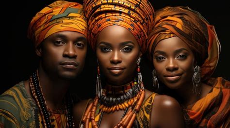 Premium Photo Photo Of African People On Black Background Colorful Of