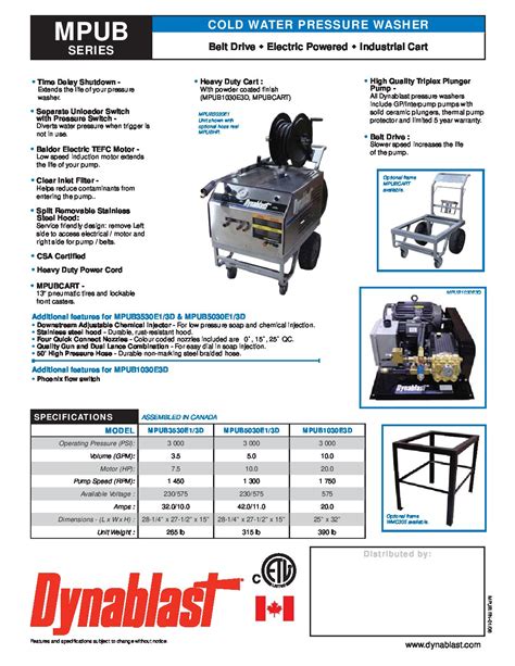 Dynablast MPUB720E1 Cold Water Pressure Washer