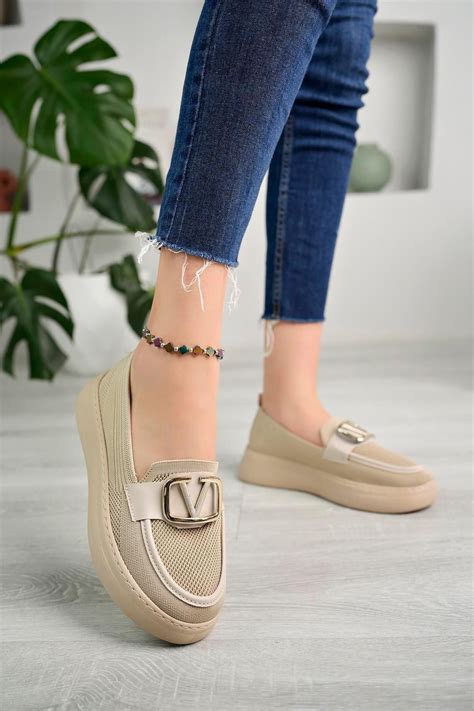 Aymood Triko Kalın Taban Zincir Metal Toka Kadın Loafer Ayakkabı nude Fiyatı Yorumları Trendyol