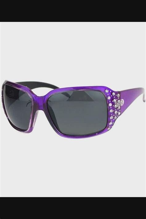 Polarized Lens Oversize Rhinestone Bling Sparkling Womens Sunglasses Purple C712nv1rvmd