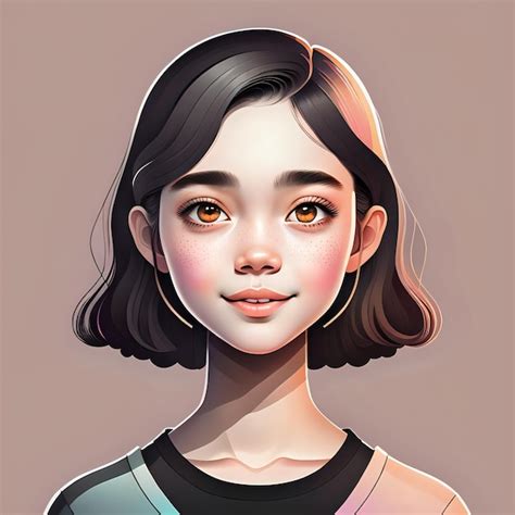 Premium Ai Image Beautiful Girl With Short Hair Digital Illustration