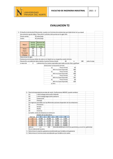 Sesion Upn Io Evaluacion T Evaluacion T Rpta D El Due O D