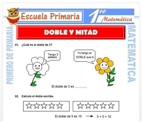 Doble Y Mitad De Primero De Primaria Escuela Primaria