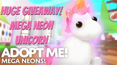 Roblox Adopt Me Live Free Mega Neon Unicorn Giveaway Roblox Adopt Me