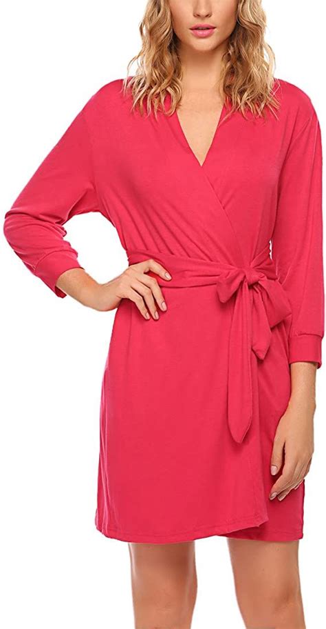 Hotouch Womens Robe Lightweight Kimono Robes Short Knit Bathrobe Soft