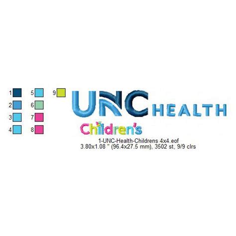 UNC Health Children's Logo Machine Embroidery Digitized Design Files ...