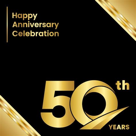 Premium Vector 50th Anniversary Logo Design In Gold Color For Anniversary Celebration Event