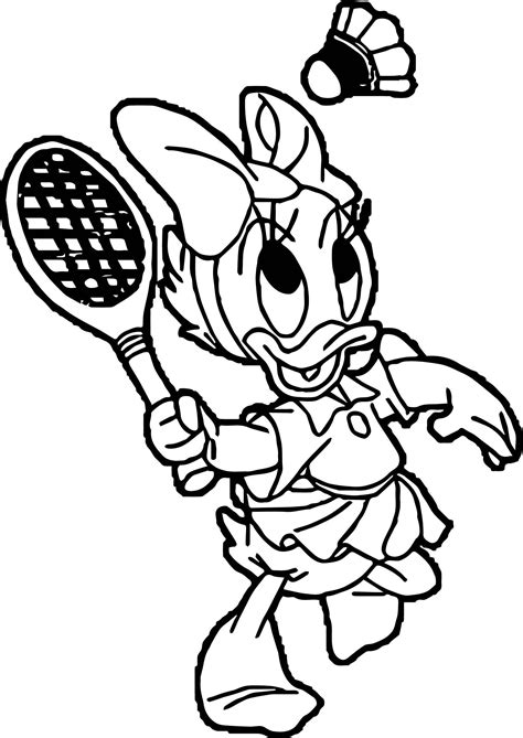 Daisy Playing Badminton Coloring Pages Coloring Cool