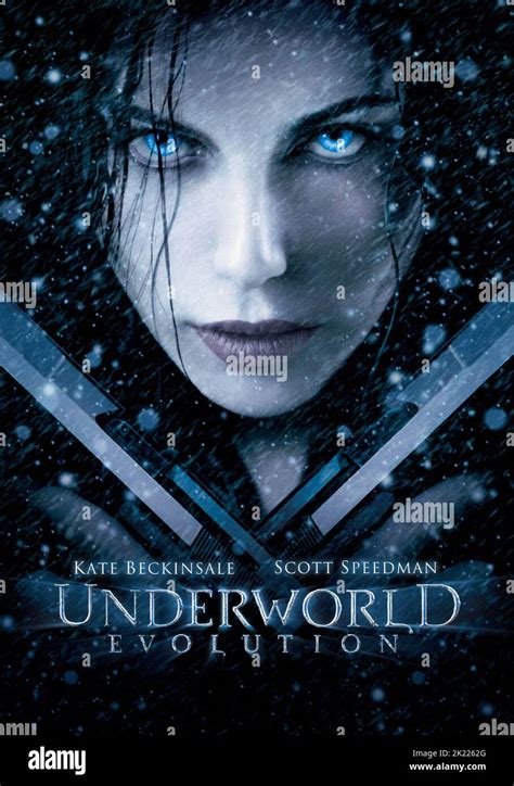 kate beckinsale poster underworld evolution  stock photo alamy