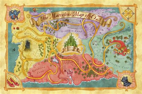 Wizard Of Oz Marvelous Map Poster 24x36 Wizard Of Oz Map Poster The